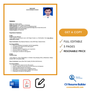 Experience in Resume Download (3) Pages CV MS Word / DOC