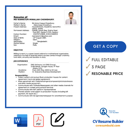 CV BD Format