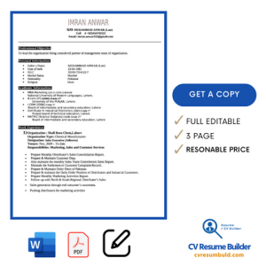 CV Format Bd Pdf Download MS Word / DOC