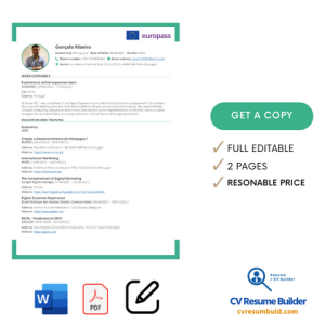 2 Pages Europass CV Download MS Word / DOC