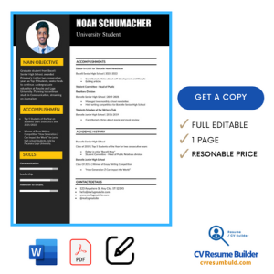 Modern CV Template Download MS Word / DOC Resume