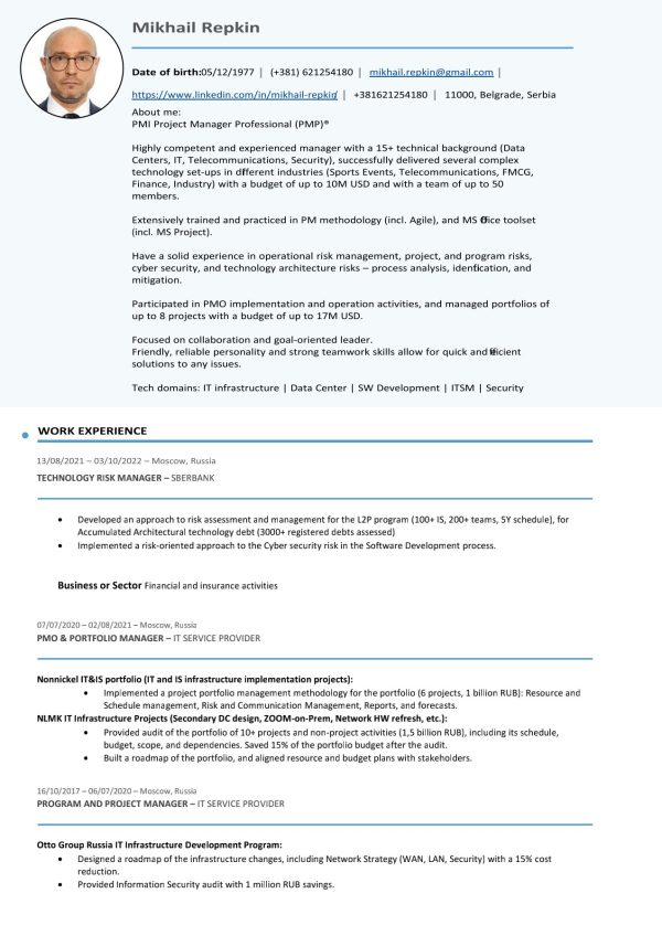 europass resume template