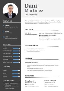 Engineering CV Format for Freshers