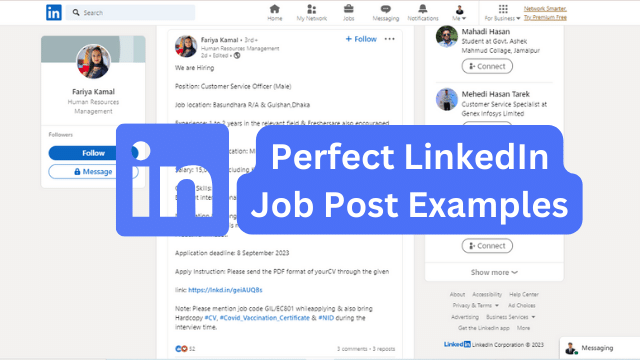 LinkedIn Job Post Example
