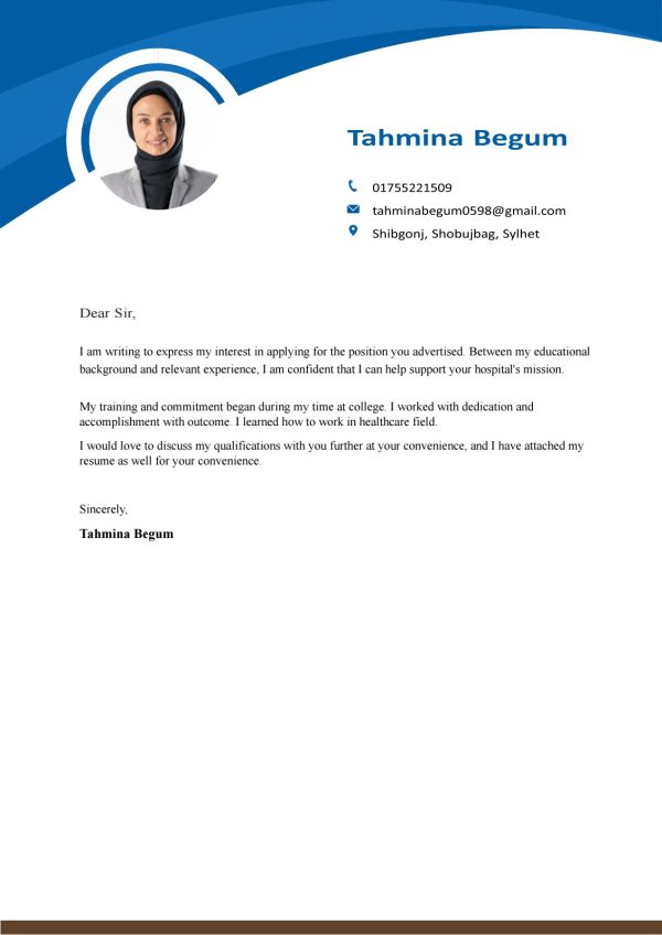 resume cover letter template