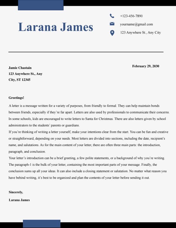 free cover letter template word