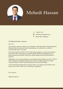 job cover letter template