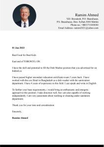 cover letter template for job application