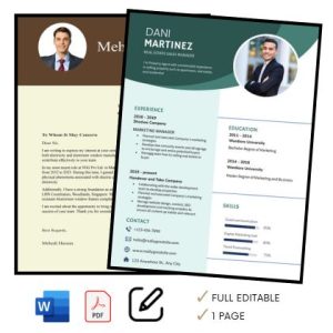 Modern CV and Cover Letter Template Download 2024