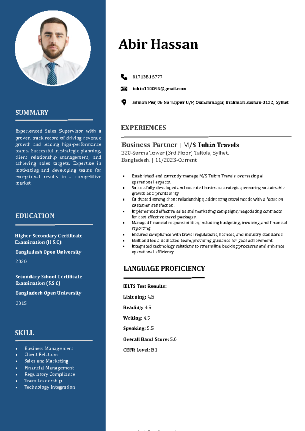 Human Resources Business Partner Resume