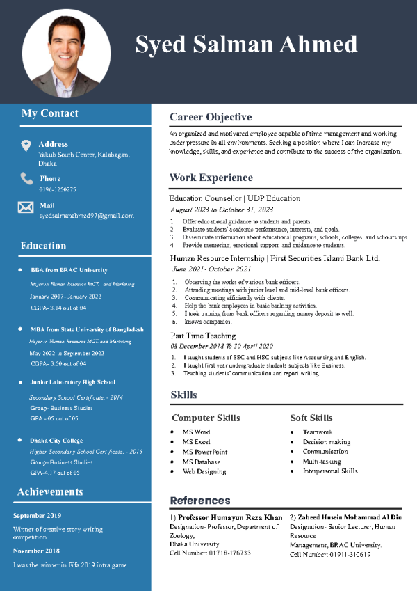 Teacher Resume Template Word